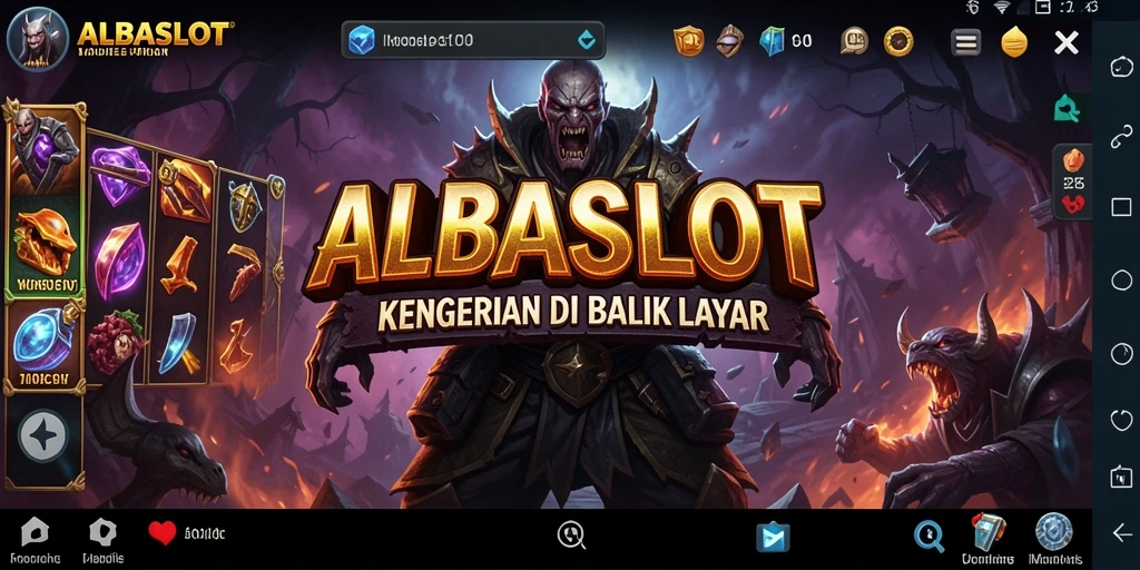 Screenshot gameplay yang menampilkan kegelapan dan kengerian di ALBASLOT.