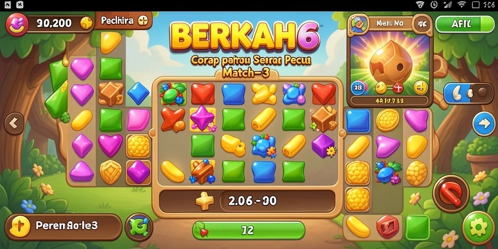 Tingkatkan kemampuanmu di dalam game Match-3 BERKAH6 dan raih skor tertinggi!