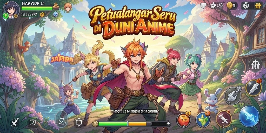 Screenshot utama HARAPJP menampilkan aksi seru dalam dunia Anime.
