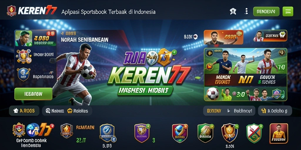 Tampilan utama KEREN77 dengan berbagai pilihan taruhan olahraga.