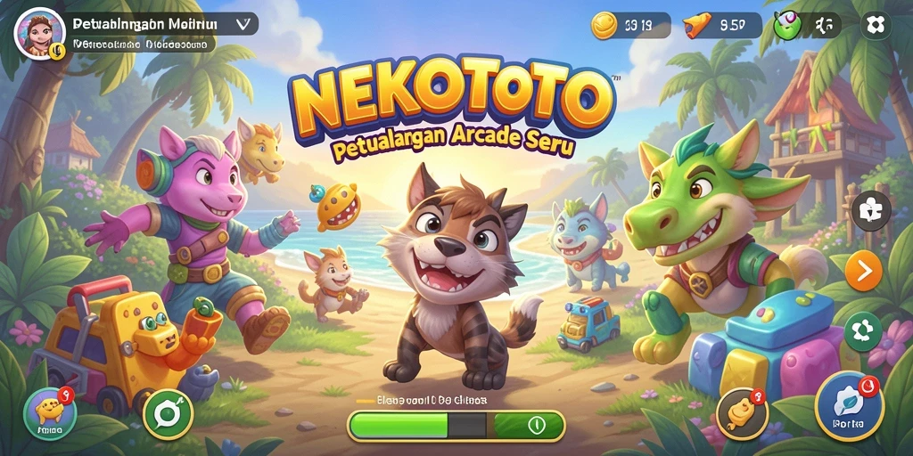 Tampilan gameplay seru dan penuh warna dari NEKOTOTO.