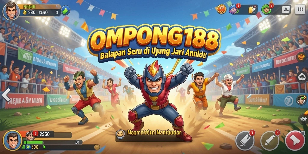 Screenshot gameplay OMPONG188 yang menampilkan balapan penuh aksi.