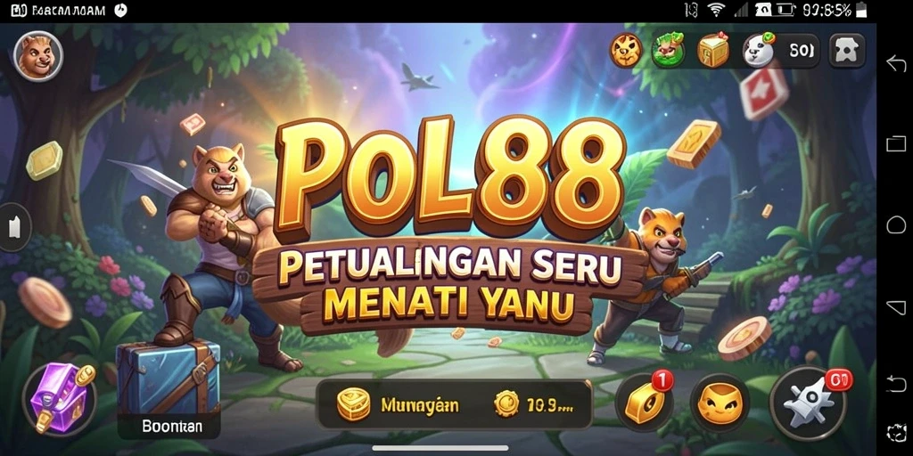 Screenshot menunjukkan gameplay penuh aksi dan petualangan seru di POL88.