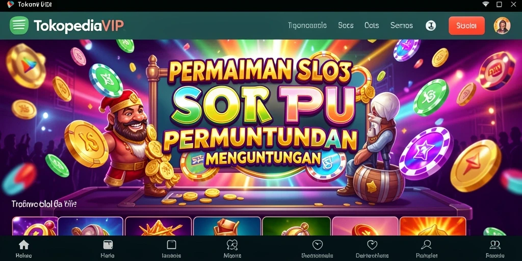 Screenshot utama TOKOPEDIAVIP menunjukkan gameplay slot yang menegangkan dan penuh warna.